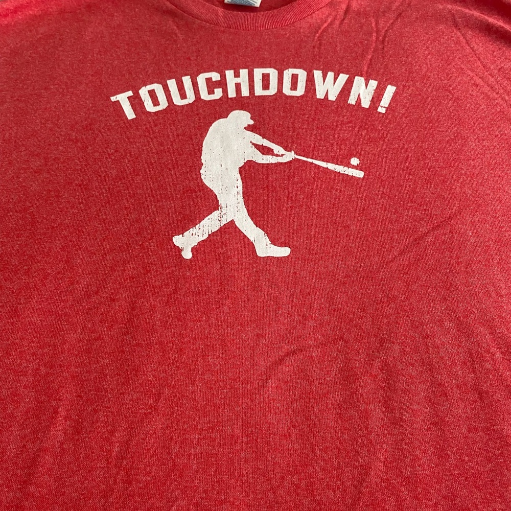 Funny TOUCHDOWN Baseball Football shirt XL NEW